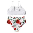 thumbnail image 2 of Toddler Girls Swimsuits Bathing Suits Padded Ruffled Top And Floral Bottoms Swimwear Kids Sunsuit Tankini Suit 7-11 Years, 2 of 6
