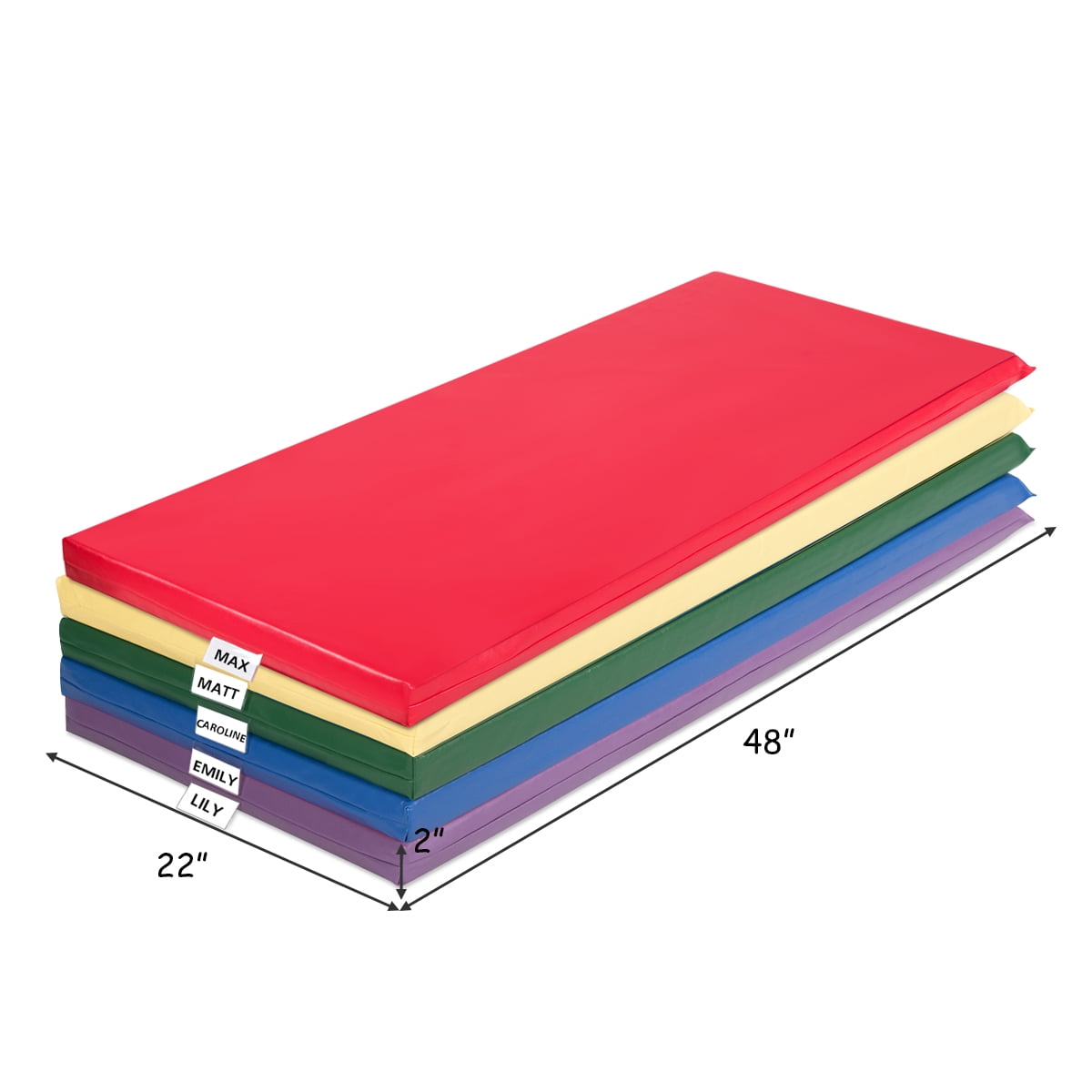 Costway 2 Inch Toddler Thick Rainbow Rest Nap Mats Transparent