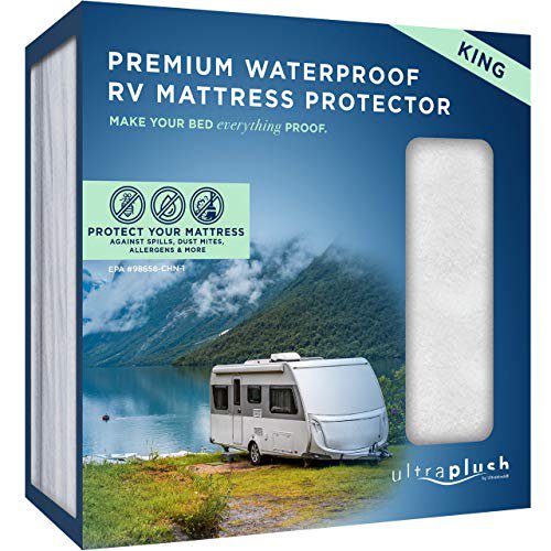 UltraPlush RV Mattress Protector - Soft & Comfortable Waterproof Mattress Pad for Camper Bedding, RV and Trailer Mattresses, King