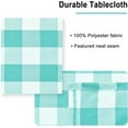 thumbnail image 2 of 60 x 102 Inch Checkered Tablecloth Rectangle - Waterproof, Wrinkle Resistant and Washable Gingham Table Cloth for Outdoor Picnic, Kitchen and Holiday Dinner, Aqua and White, 2 of 6
