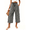 #1 Irregular Stripe, variant on Flowy Pants for Women High Waist Loose Casual Pazazzo Capris Summer Fall Wide Leg Lounge Pants Floral Pull On Trousers Size XL