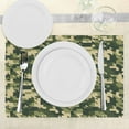 thumbnail image 3 of Ambesonne Camo Place Mats Set of 4, Abstract Chevron Forest, Standard Size, Pale Green Dark Green, 3 of 6