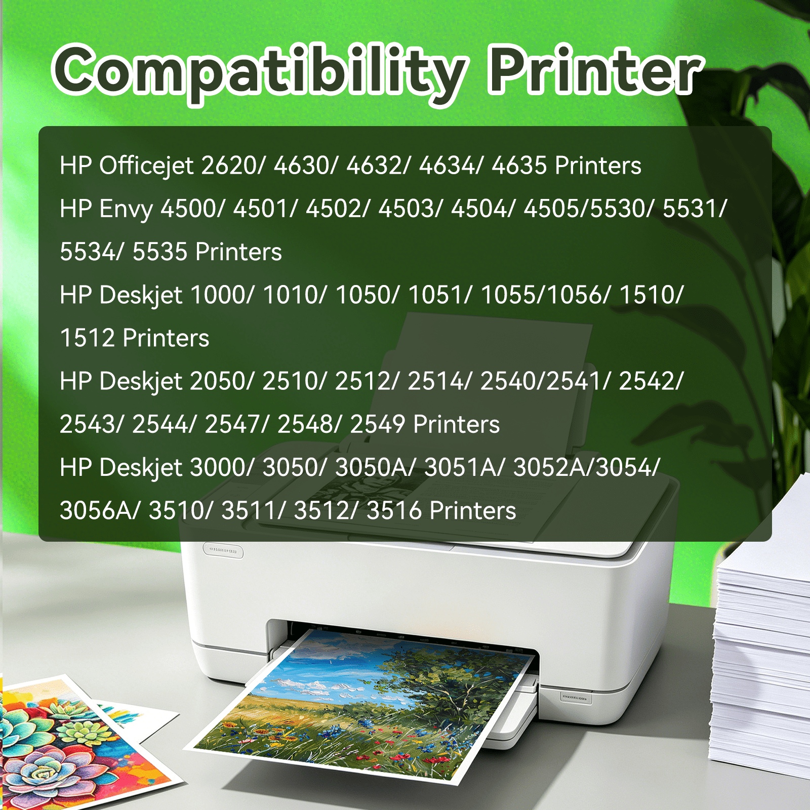 61XL Printer Ink Compatible for  HP 61 Ink for  HP Ink 61 61XL Ink Cartridge Combo Pack for Envy 4500 4502 5530 ( Black,Tri-color)