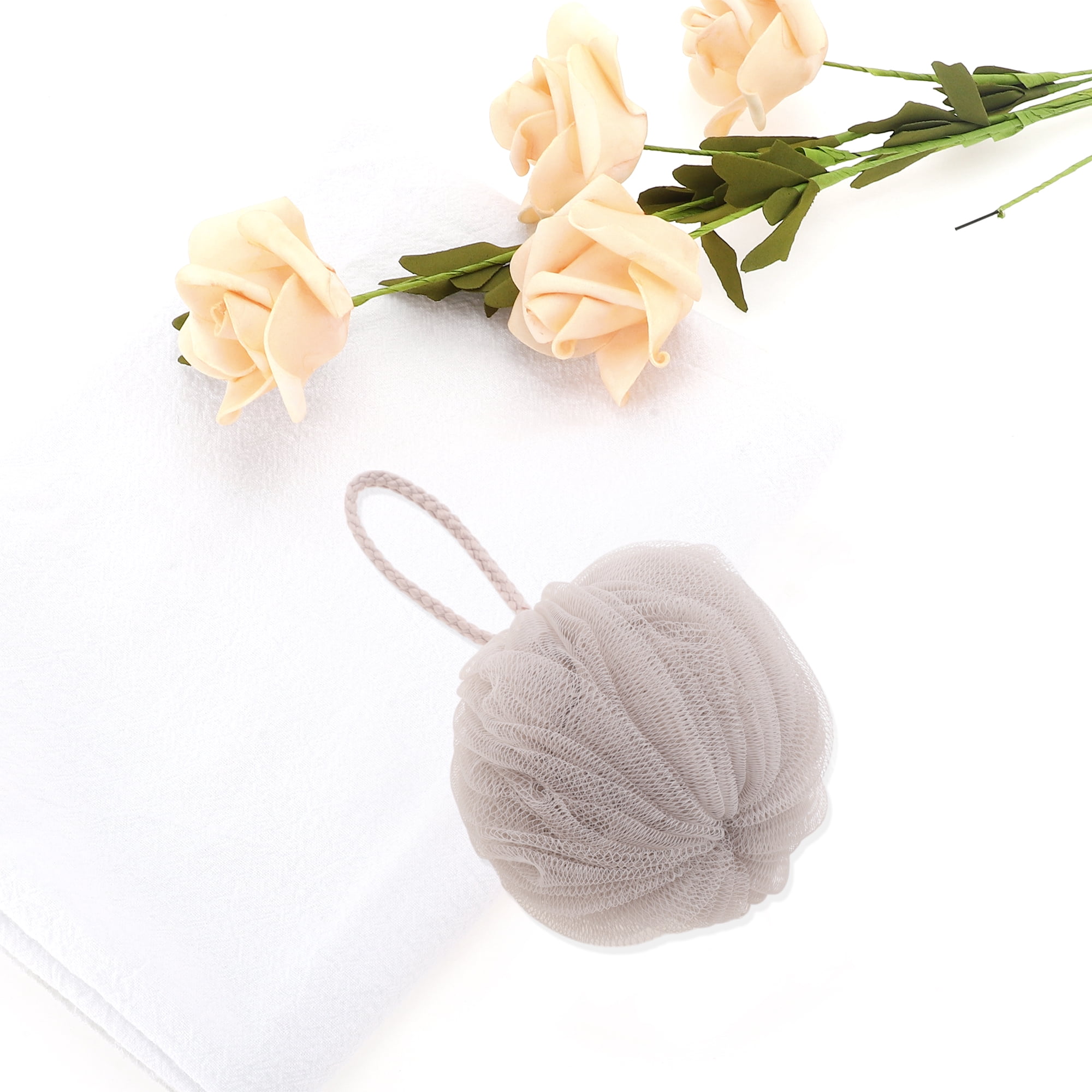 Unique Bargains Lanterns Bath Shower Loofah Sponge 1 Pc Khaki