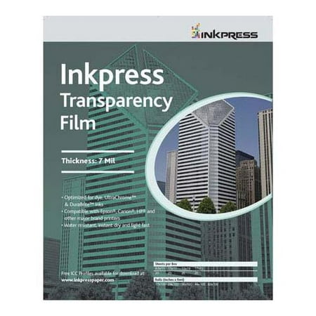 Inkpress Transparency Film - Inkpress Transparency, 7mil Resin Based Inkjet Film, 13x19