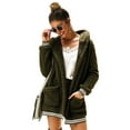 thumbnail image 1 of Veste en Molleton Surdimensionnée pour Femmes Cardigan à Manches Longues Veste Teddy, 1 of 4