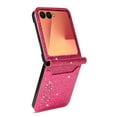 thumbnail image 3 of ELEHOLD for Samsung Galaxy Z Flip 7 Stylish Case,Bling Glitter Leather Card Holder Slim Lightweight Purse Case for Samsung Z Flip 7 for Women Girls, Rose, 3 of 6