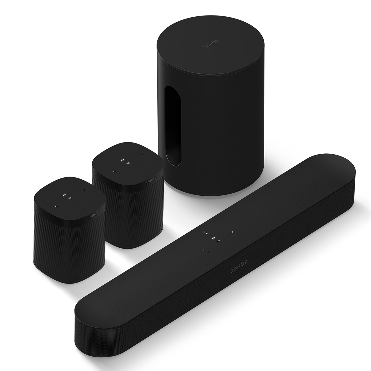 Sonos Set with Beam (Gen 2, Black) Mini Wireless Subwoofer (Black), and Pair of One SL Wireless Streaming Speaker - Walmart.com