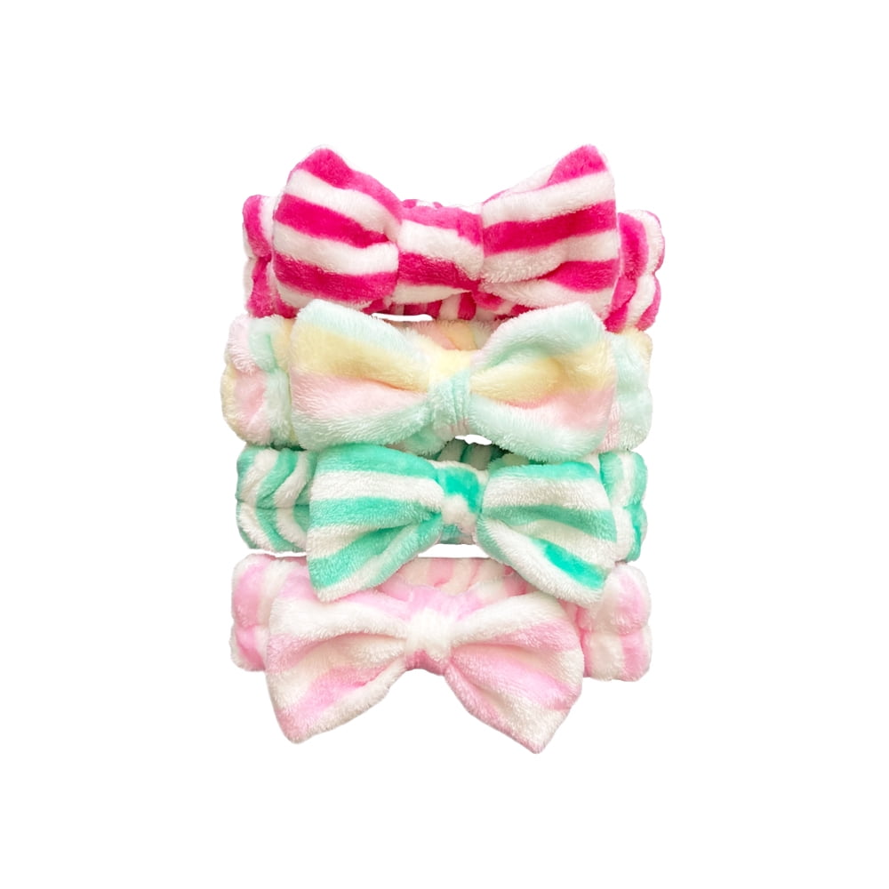 Set of 4  Adjustable Elastic Hair Band Makeup Headband Wash Spa Yoga Sports Shower Face Treatment for Girls Women, hair tie