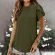 thumbnail image 2 of Chaqueta para mujer,Blusa informal de manga corta para mujer, cuello redondo, botones, poliéster, color liso, ideal para uso diario y en casa, sopatenor, 2 of 8