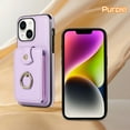thumbnail image 4 of For iPhone XS Max Wallet Case, Multiple Cards Holder Crossbody Shoulder Strap Ring Holder Kickstand Premium PU Leather Shockproof Lightweight Phone Case for Apple iPhone XS Max, Purple, 4 of 10