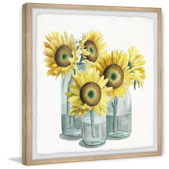 Marmont Hill Yellow Blossoms Framed Painting Print-Size:24" x 24"