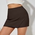thumbnail image 6 of Only Moment Women's Flowy Shorts Polyurethane Fiber Solid Summer Tummy Control Casual Cute Beach Golf Tennis Athletic Stretch High Waisted Skirts Skorts for Wowomen Dressy Casual Brown,XL, 6 of 7