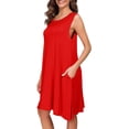 thumbnail image 4 of Robes T-Shirt Décontractées d'Été Sans Manches pour Femmes, Coupe Ample, Robe Débardeur de Plage, 4 of 7