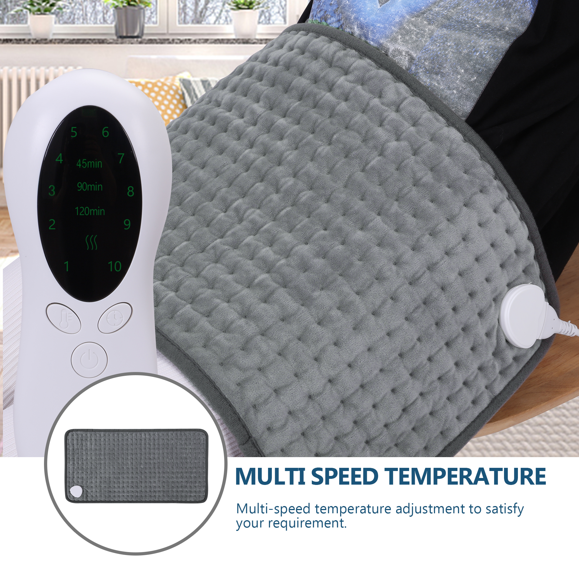 Electric Heating Pads, Heating Pads for Lower Back, Legs, Neck and Shoulders with 10 Heat