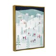 thumbnail image 3 of Stupell Industries Ice Skating Families Snowfall Holiday Painting Gold Floater Framed Art Print Wall Art, 3 of 6