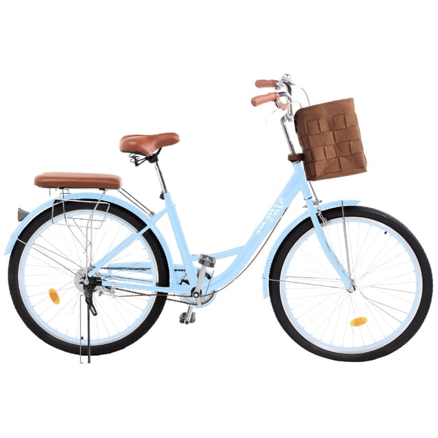 Bicicleta Urbana R26 Con Canasta Frenos De Pinza Marco De Acero Vintage Xtreme Life azul