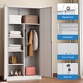 thumbnail image 6 of Fesbos Metal Storage Cabinets Lockers with Lock Door, 72'' Clothing Coat Steel Storage Freestanding Wardrobe for Office, Home, Employee,Gym,Fire Department, 6 of 10