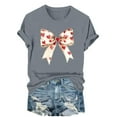 thumbnail image 5 of Womens Valentines Tshirts Cute Bow Valentine Day Graphic Tees Pullover Summer Short Sleeve Casual Tee Tops, M Gray, 5 of 6