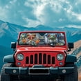 thumbnail image 3 of Yuyamidu Frog Driving Windshield Sun Shade for Jeep Wrangler TJ JK JKU 1997-2018, 52.95 x 16.14'' Foldable Windshield Sun Visor Blocks UV Rays, 3 of 7