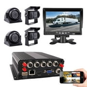 JOINLGO 4 Channel Wifi GPS 4G  LTE  CELLULAR 1080P Vehicle Bus CCTV DVR Video Recorder Kit Remote View on Web/APP 4 Side Front Rear View IP68 Backup Car Cameras for Truck RV Bus Van Fleet