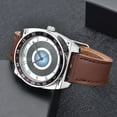 thumbnail image 2 of Genoa Miyota Japanese Movement Rotating Bezel Watch with Brown Genuine Leather Strap Birthday Christmas Gifts, 2 of 7