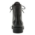 thumbnail image 2 of SUN STONE Womens Black Lace-Up Padded Frankiee Round Toe Block Heel Zip-Up Combat Boots 9 M, 2 of 4