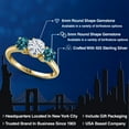 thumbnail image 2 of Gem Stone King 18K Yellow Gold Plated Silver White Moissanite and London Blue Topaz Engagement Ring for Women | 2.20 Cttw | Round 6MM | Gemstone Birthstone | Size 9, 2 of 7