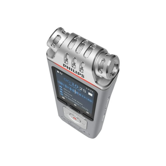 Philips Voice Tracer DVT4110 - Enregistreur Vocal - 200 mW - 8 GB - Argent, Chromé
