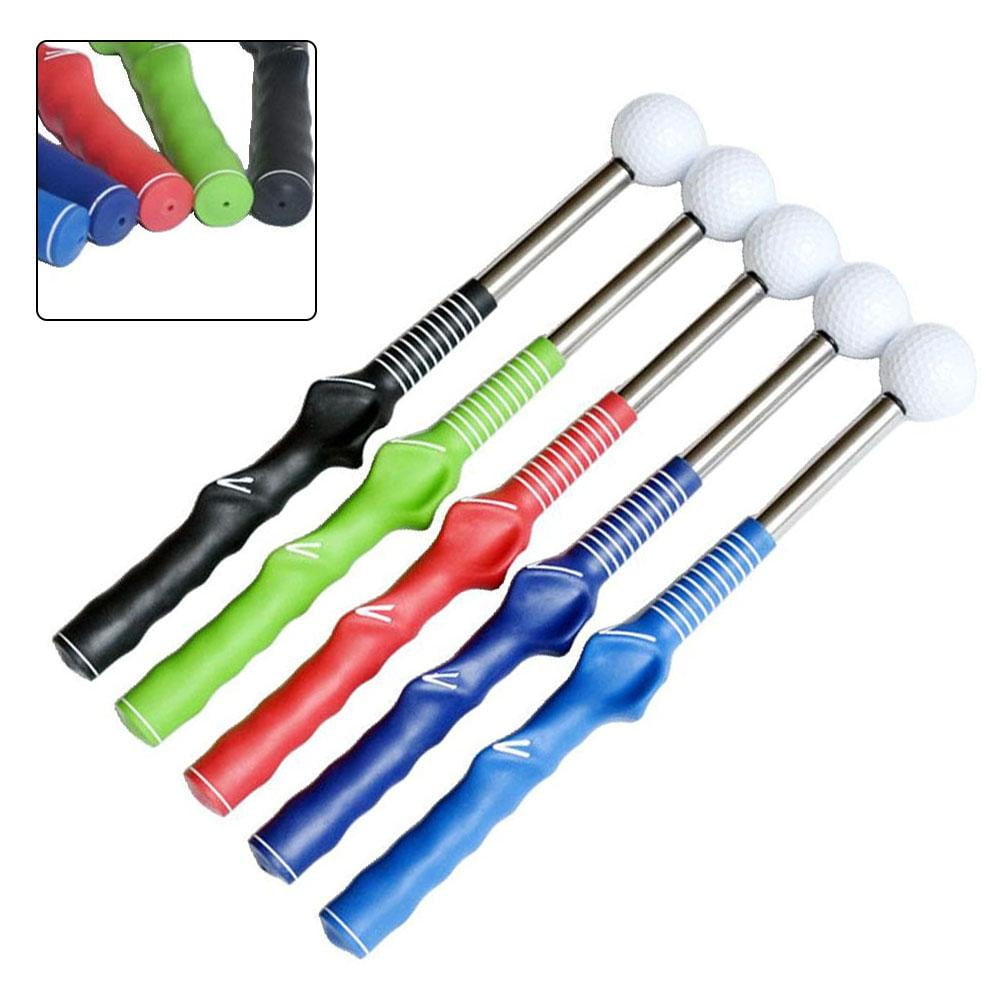 Golf Grip Swing Training Aid Retractable Soundable Golf Trainer Devices Green
