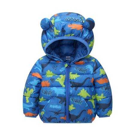 

Toddler Boys Girls Winter Warm Puffer Coats Jackets BULLPIANO Kids Cartoon Printed Hooded Down Coat 0-6T