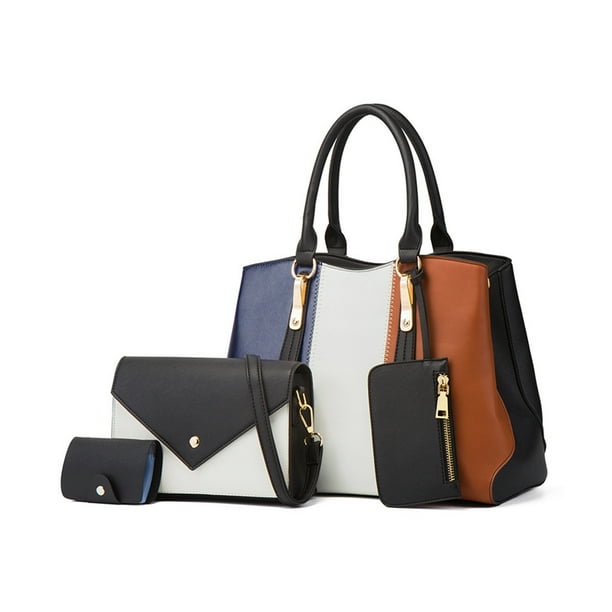 Bolso de hombro Minnieouse de 4 piezas gran capacidad para mujer negro