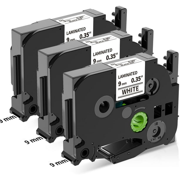 Cinta adhesiva MarkDomain TZe-221 de 9 mm de repuesto para Brother