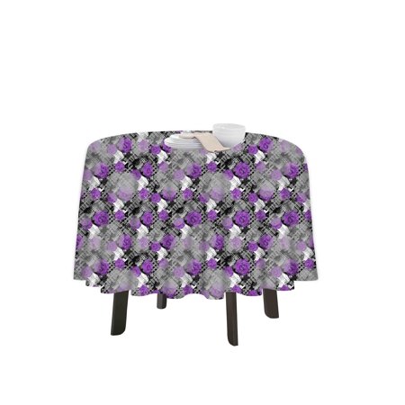 

eloria Floral Printed Round Table Cloth Resistant Washable Decorative Table Cover for Dining Table