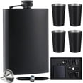 thumbnail image 1 of Licorera de Bolsillo, Regalos para Hombre Cumpleaños, 6 OzJuego de Regalo de Anforas para Licor, Flask color Negro con 4 Tazas, Embudos y BolíGrafo Giratorio, Regalos de Aniversario para Hombre., 1 of 1