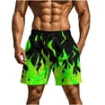 thumbnail image 3 of LIBRCLO Board Shorts for Men Athletic Elastic Waist Flame Printing Beach Shorts Casual Quick Dry Hiking Pants with Pockets and Drawstring, 3 of 8