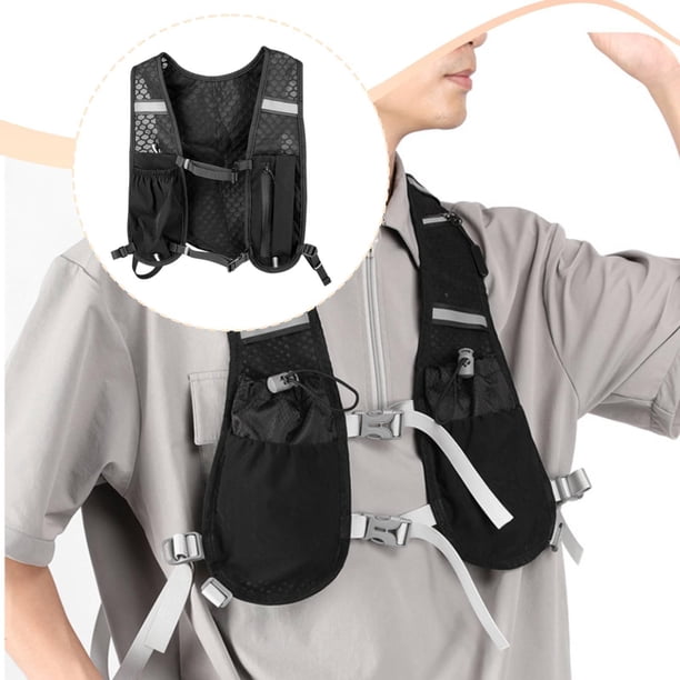 Mochila hidratación, chaleco para correr con tira reflectante, para ciclismo, carreras, escalada y deportes al libre. Bolsa agua. Mochila