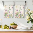 thumbnail image 3 of Pink Purple Flower Kitchen Towels Set of 3, Spring Vintage Country Floral Leaf Plant Absorbent Dish Towels for Kitchen, Microfiber Hand Towel, Quick Drying Tea Towel for Cleaning Dishcloths, 3 of 7