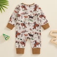thumbnail image 4 of Combinaison à Manches Longues à Imprimé Vache Western pour Garçons - Tenue de Pyjama pour Bébé et Tout-Petit Printemps Automne, 4 of 5