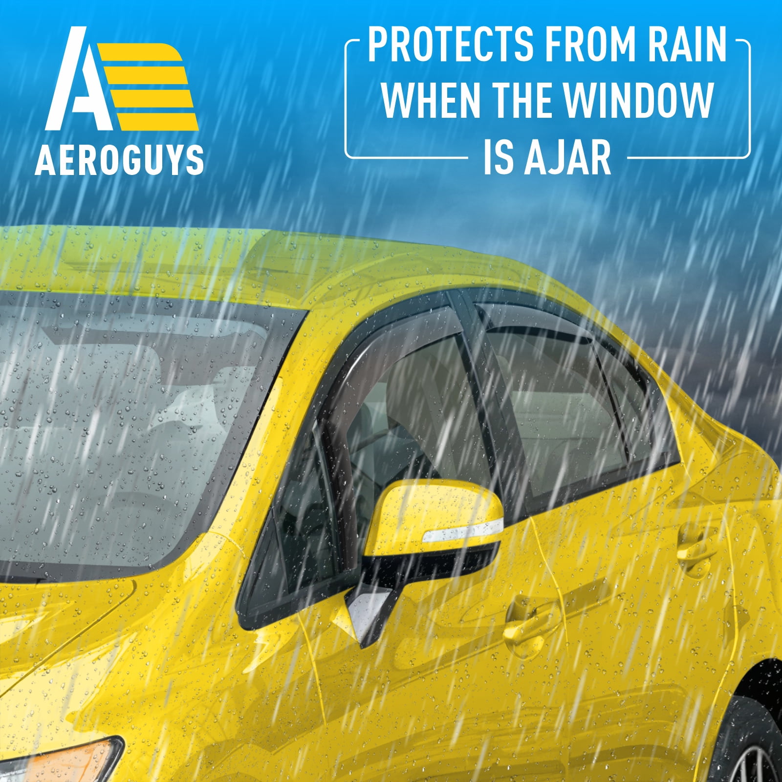 Extra Durable Window Deflectors In-Channel Window Visors Rain Guards Fit for Honda Civic 2012-2015 Sedan, Sun Visors, Wind Vent Visors, vent shades, Exterior Car Accessories - 4 pcs. AG0747