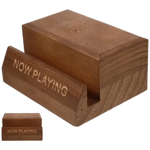 Toyvian Light Brown Wooden Vinyl Record Holder Desktop Rack for Efficient Storage Use