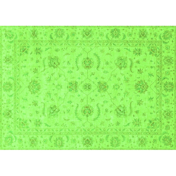 Ahgly Company Indoor Rectangle Oriental Green Traditional Area Rugs, 4' x 6'