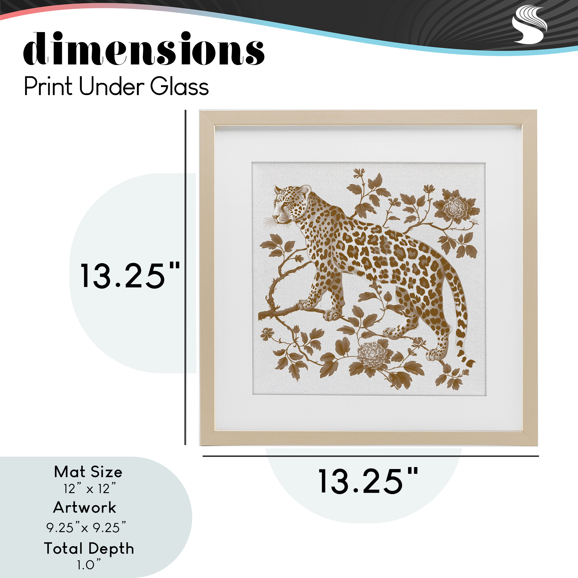 Earthy Details Vintage Leopard Birch Framed Print Under Glass, design by Lettered and Lined