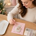 thumbnail image 5 of MInHoues Christmas Pearl Painting DIY Kit, Pink Background Festive Pattern Dot‑Art Hand‑Craft Set, Xmas Decoration for Greeting Card Making to Freinds, Snowman, 5 of 6