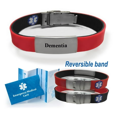 Universal Medical Data Dementia Sport Slim Reversible Universal Medical Data Dementia Sport Slim Reversible Alert Id Bracelet Choose Color