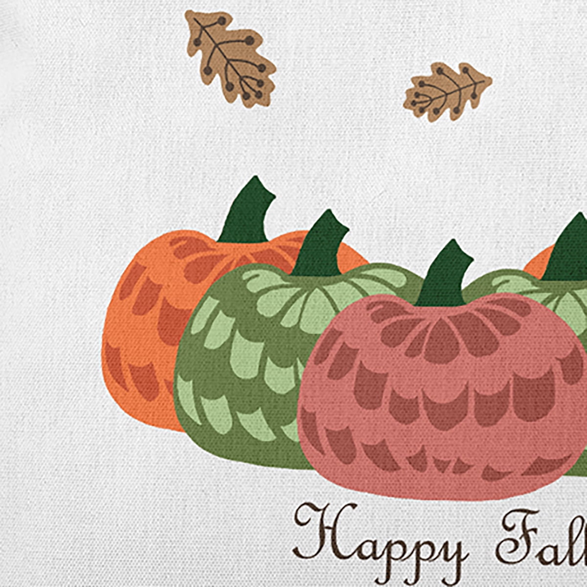 18" x 18" Simply Daisy Happy Fall Pumpkins Polyester Indoor/Outdoor Pillow, Coral Qty 1