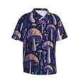 thumbnail image 3 of Xecao Floral Hippie Mushrooms print Hawaiian shirt - a stylish short-sleeve button-down for men, perfect for casual beach and tropical outings., 3 of 9