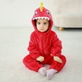 thumbnail image 2 of Unisex Baby Infant Dinosaur Hooded Animal Rompers One Piece Snowsuit, 2 of 4