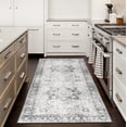 thumbnail image 4 of ReaLife Machine Washable Rug - Stain Resistant, Non-Shed - Eco-Friendly, Padded, Family & Pet Friendly - Made from Premium Recycled Fibers - Vintage Bohemian Medallion - Gray, 2'6" x 6', 4 of 11