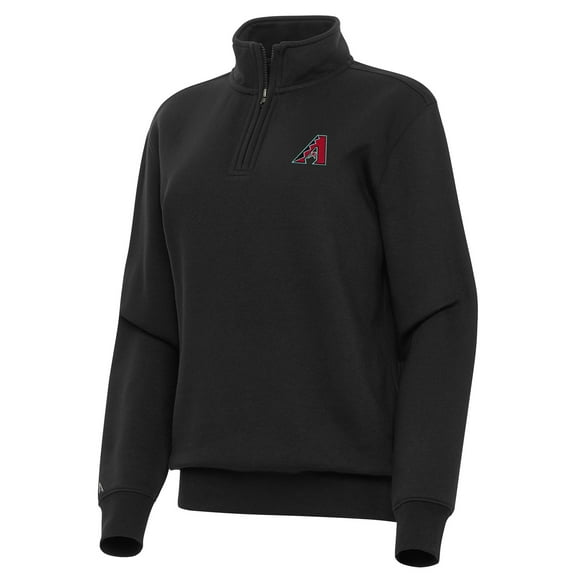 Women's Antigua Black Arizona Diamondbacks Victory Quarter-Zip Sweatshirt